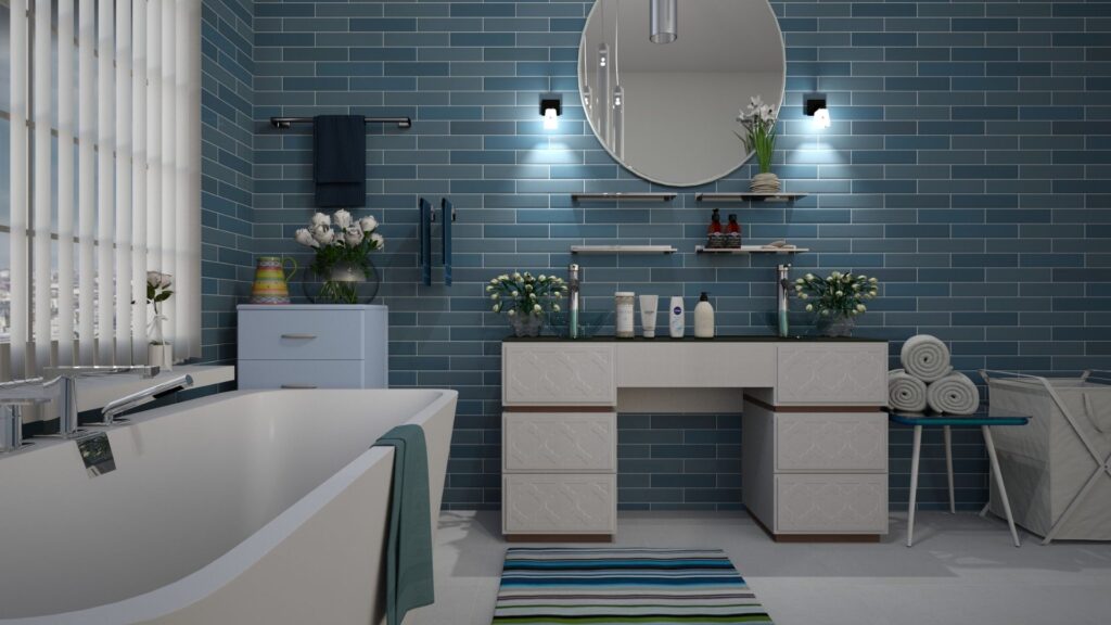 New bath wall tiles installed in a bathroom in Sarasota FL