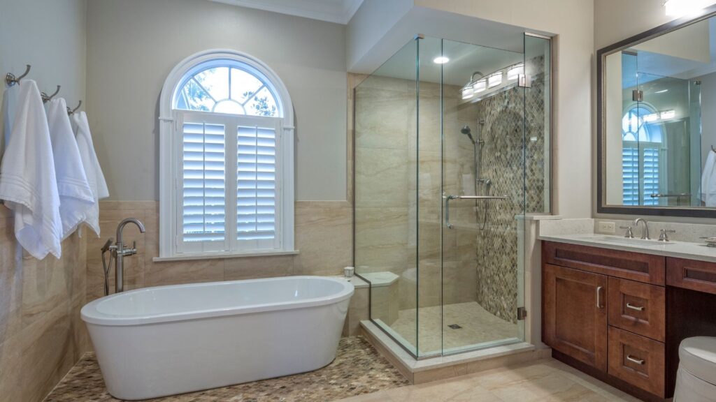 New bath and shower installed in a bathroom in Sarasota FL by Sarasota Bathroom Remodels