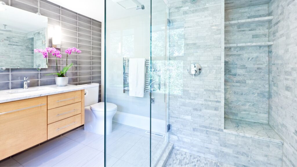 Bath to shower conversion carried out in a bathroom in Sarasota