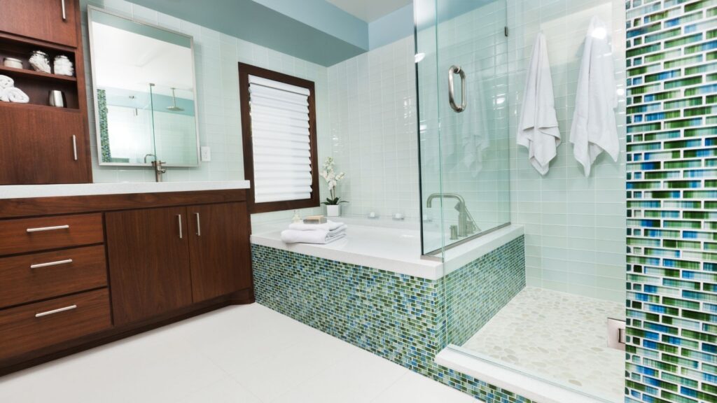 New standalone shower installed in a bathroom in Sarasota